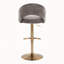 Ensemble de 2 tabourets de bar réglables pivotants, structure en métal doré avec tissu gris foncé et repose-pieds en T-8445264-8445267