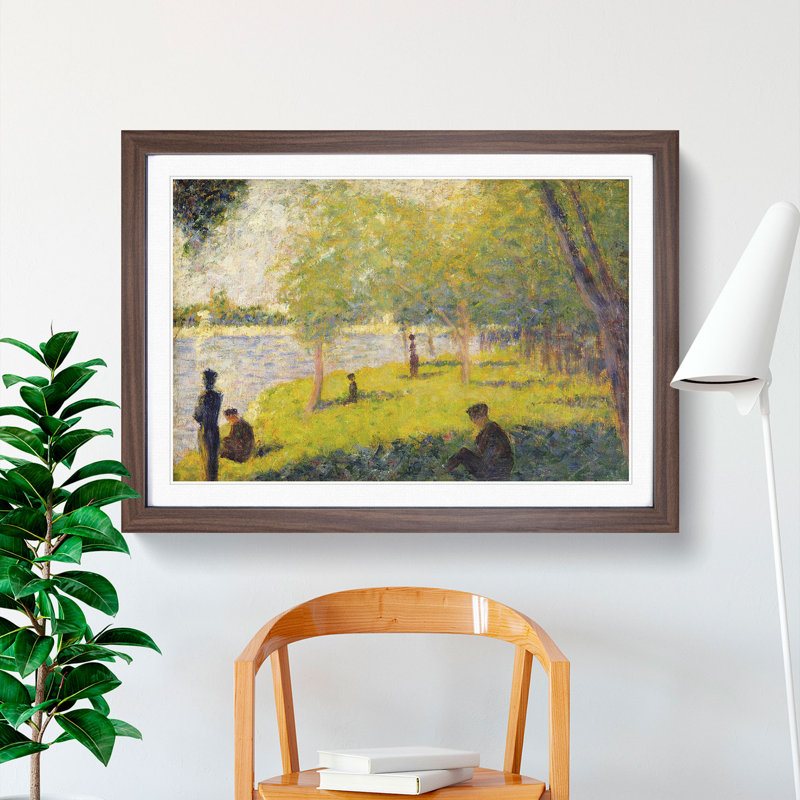 Study for La Grande Jatte Vol.2 by Georges Seurat - Framed Print, 27cm H x 36cm W x 2cm D, Walnut Framed