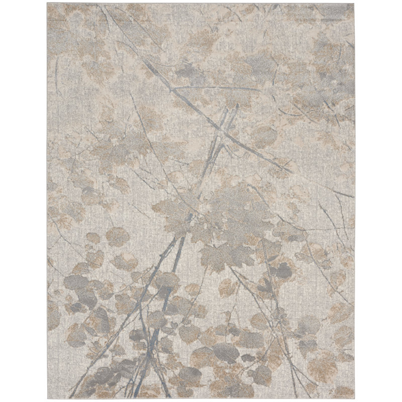 Abstract Machine Woven Grey Multicolour Area Rug, Rectangular 244 x 305cm