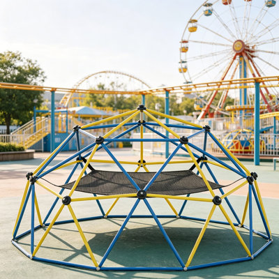 Climbing Dome,10FT Dome Climber with Hammock, Outdoor Play Equipment for 3 to 10 Children, Supports Jungle Gym up to 1,000 lbs, Rust Resistant, Easy to Assemble, Gift for Kids