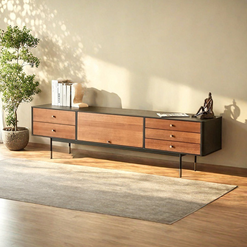 Meuble télé avec rangement rétro, 78.74"