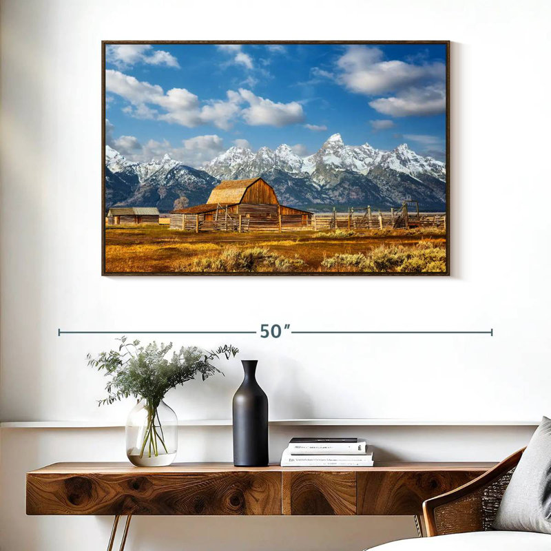 Teton Range Moulton Barn, Cadre flottant noyer, 40 po x 27 po