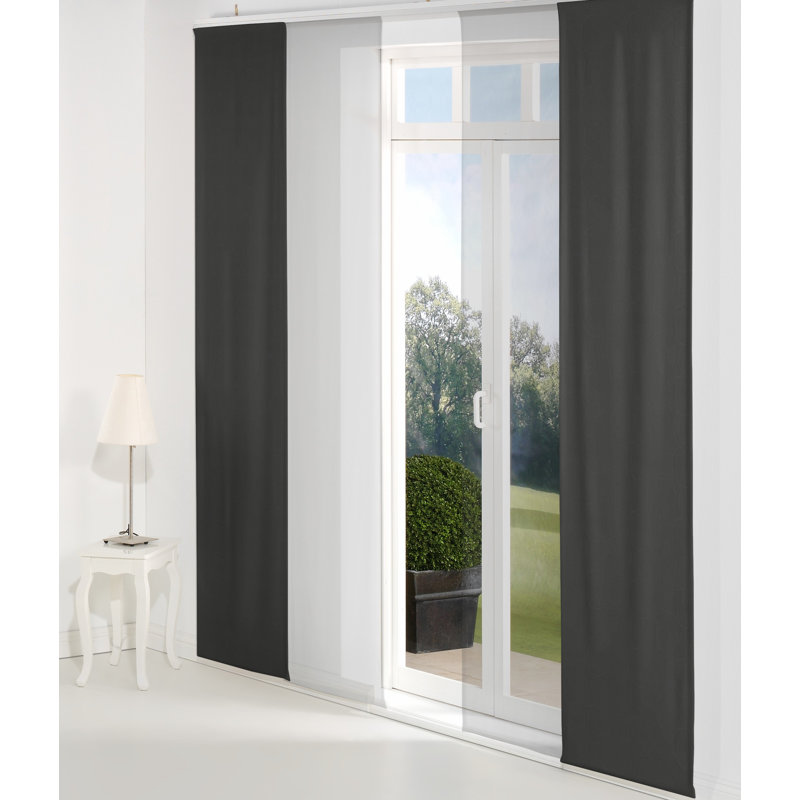 Room Darkening Sliding Panel Panel, 145cm H x 60cm W, Black