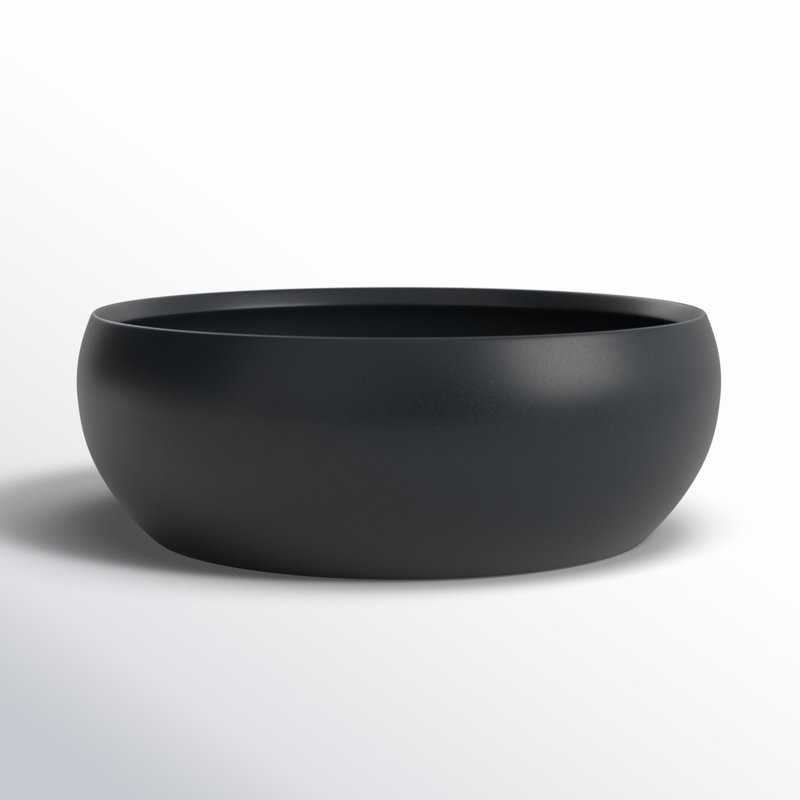 Elyse Handmade Ceramic Decorative Bowl 1, Black, 4.5" H x 13.75" W x 13.75" D