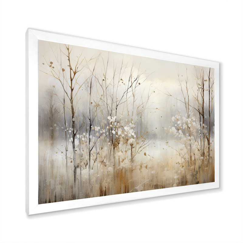 «Winter Meadow View calmness II», impressions sur toile Meadow, H 20 po x l 12 po, Impression encadrée, Blanc