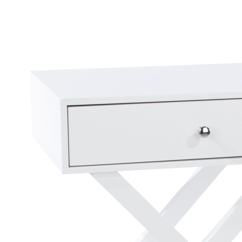 Garo 1-Drawer Premium Bedside Table, Side Table, End Table, White