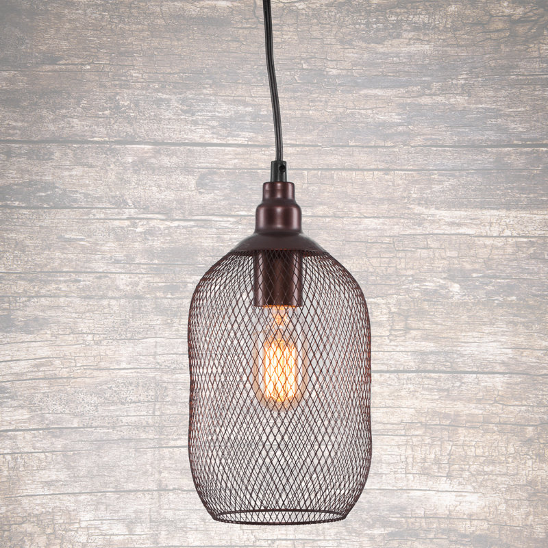 Luminaire suspendu en plexiglas Adkins avec ampoule ambrée antique, Bronze