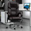 Fauteuil de bureau à 6 vibrations avec option de chauffage lombaire et hauteur réglable, repose-pieds, inclinable, massage en cuir PU brun 6 points, chauffage, siège