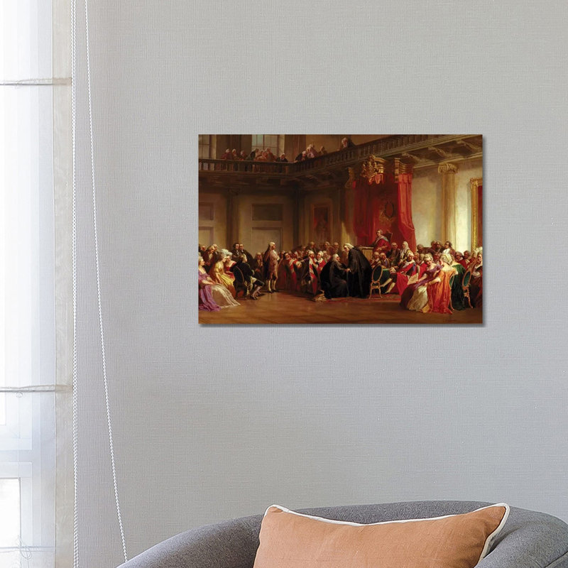 Benjamin Franklin Appearing Before The Privy Council by Christian Schussele - Wrapped Canvas Painting