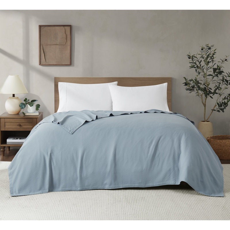 Couverture en coton Royal Velvet Dream, Bleu, 90" W x 90" L