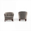 Fauteuil d'appoint rembourré de luxe en tissu doux gris pour sièges de salon