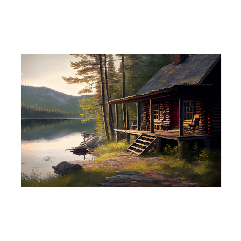 «Cabin IV» par Sasha, reproduction sur toile tendue, H 30 po x l 47 po x P 2 po