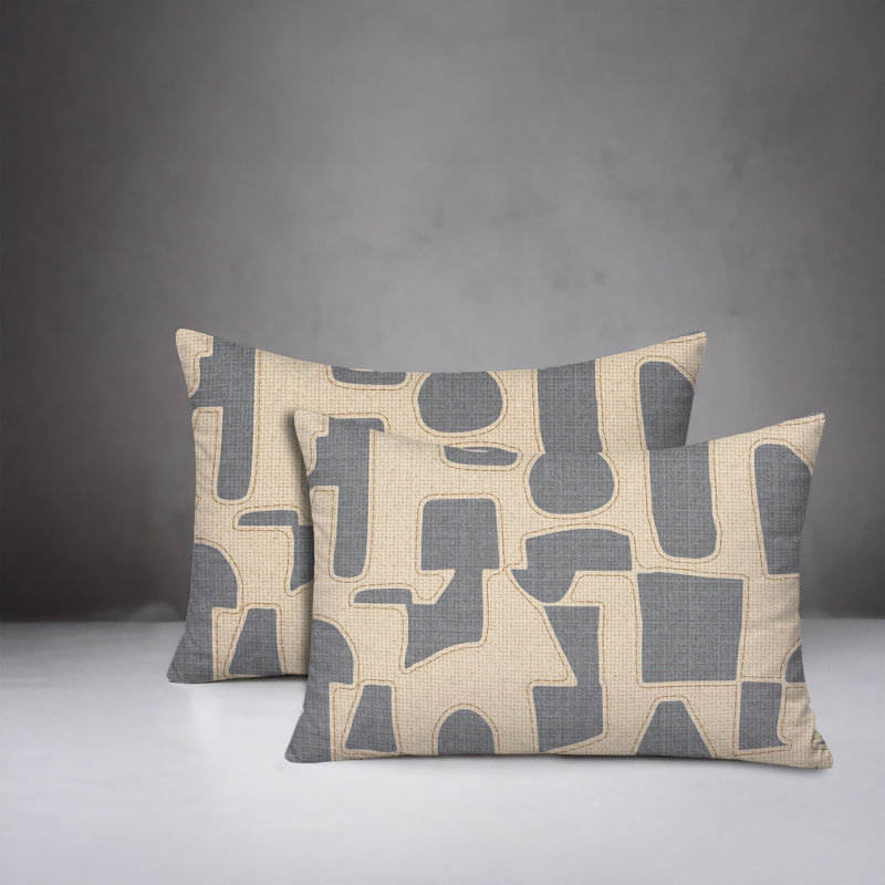 Coussin intérieur / extérieur réversible Jara, 25 x 18, Gris