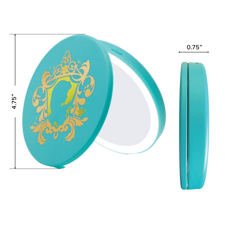 Miroir Aurora avec base de chargement sans fil et bande lumineuse à DEL réglable, Sarcelle
