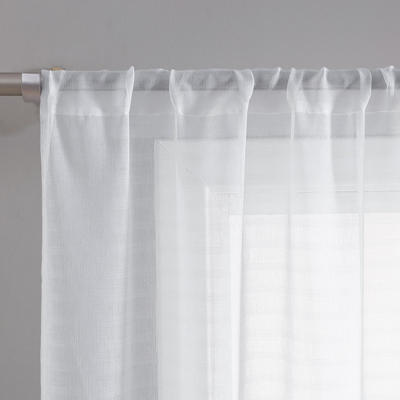 Solid Sheer Rod Pocket Curtain Panels, 38" W x 96" L