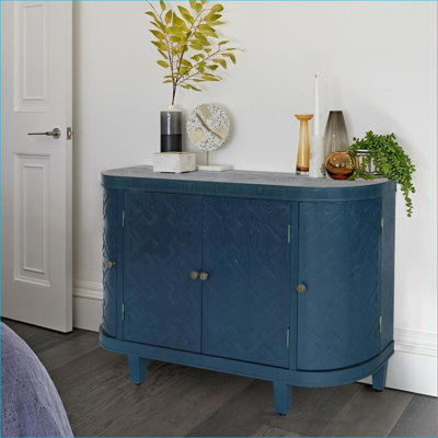 Cabinets, 47" Oval Freestanding Storage Cabinet, Solid Fir Frame, Walnut Brown Finish, Sliding Door Buffet Sideboard | MDF | Traditional