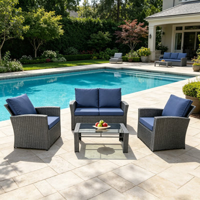 4  Person Patio Conversation Set With Cushions