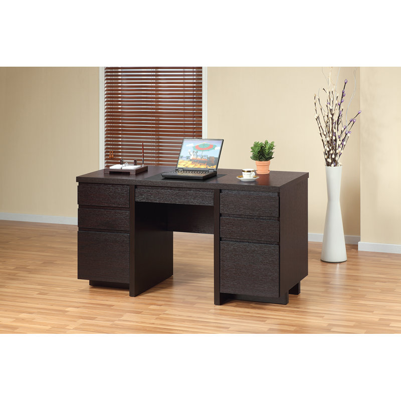 Bureau avec 7 tiroirs et sous-main Garmond