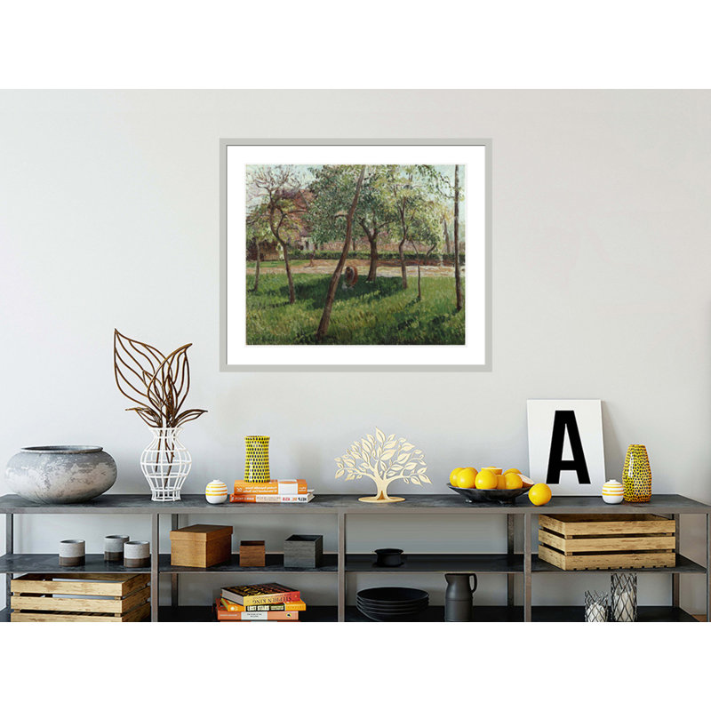 «The Enclosure at Eragny» par Camille Pissarro, impression giclée sur cadre, 33.5" H x 39.14" W