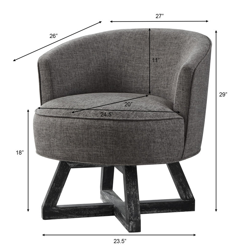 Chaise pivotante 360 avec lin, fabrication en bois massif pour une base rotative, revêtement en lin, convient à diverses pièces