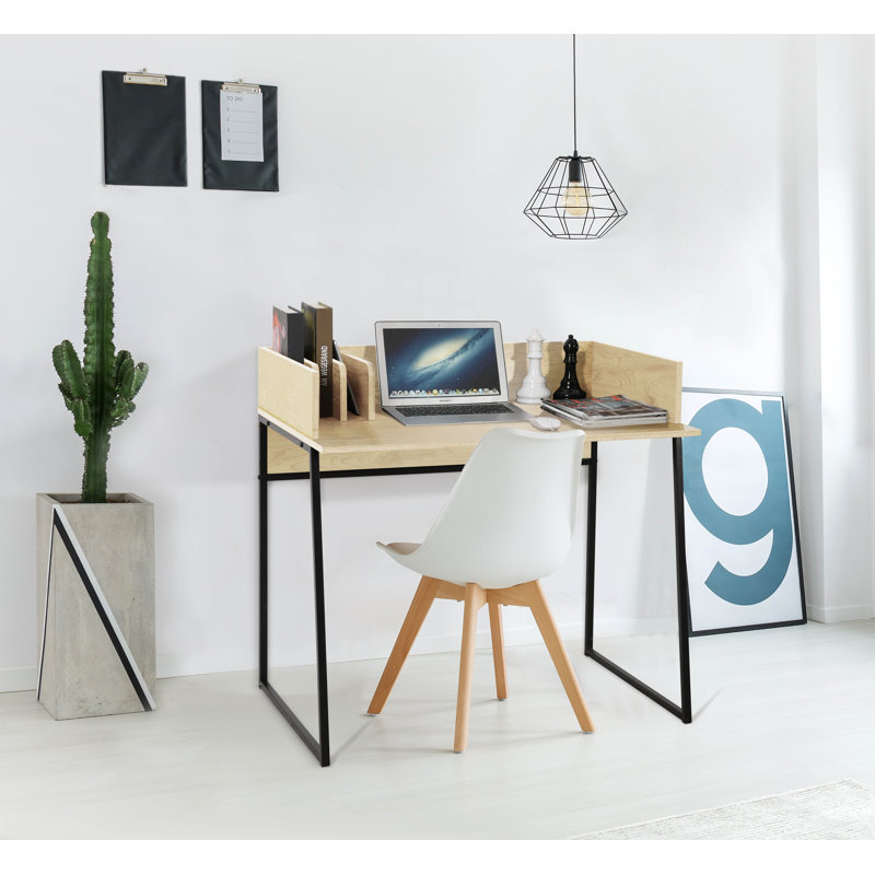 BENTON Industrial Cream Desk with 2 Drawers