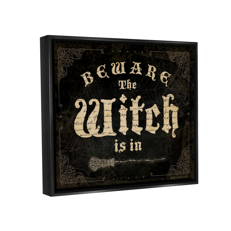 «Beware The Witch Vintage» par Stephanie Workman, Marrott, impression, Cadre flottant noir de jais