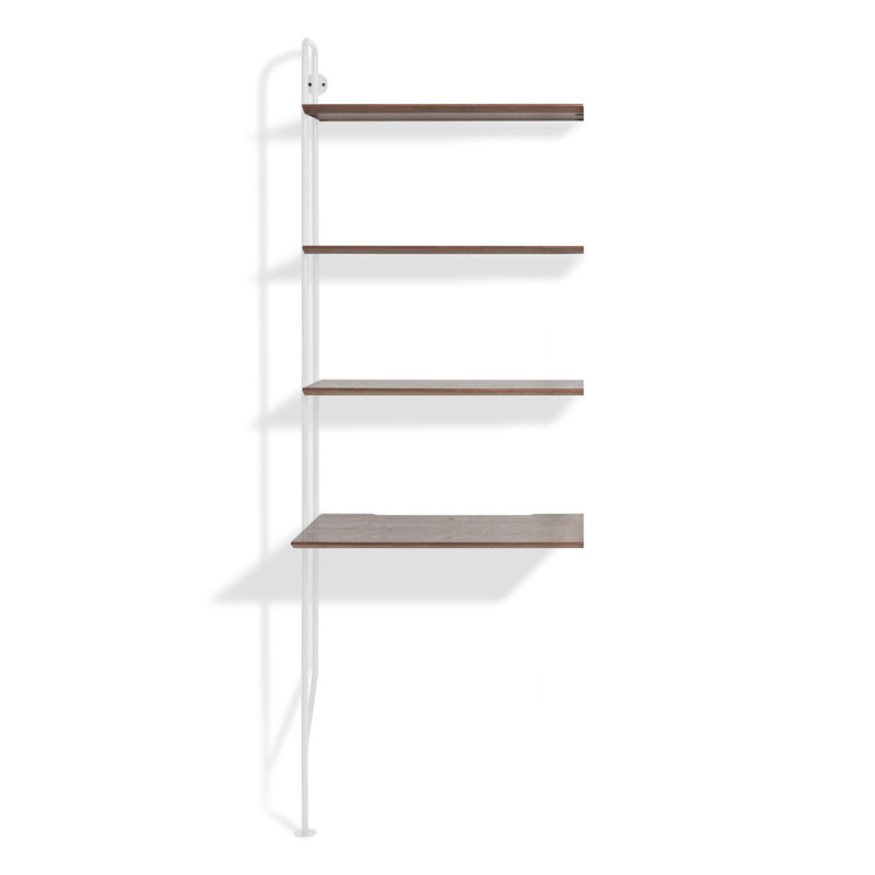 Hitch Metal Base Leaning / Ladder Desk, Walnut, Slate