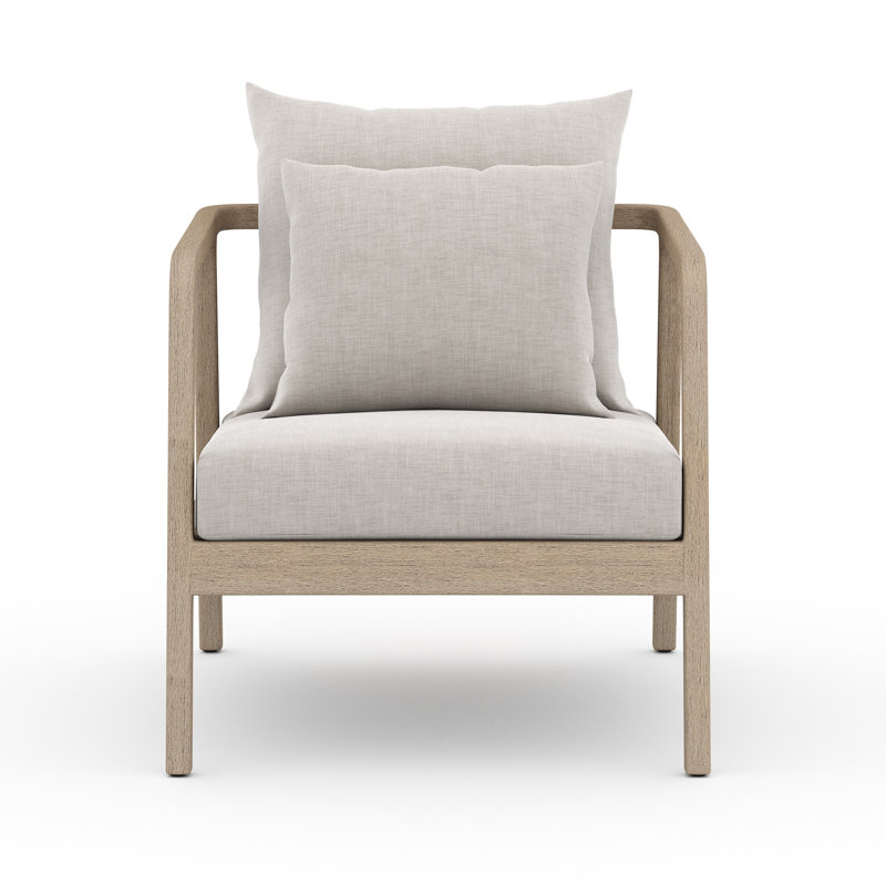 Numa Outdoor Teak Lounge Chair, Stone Gray, Gray