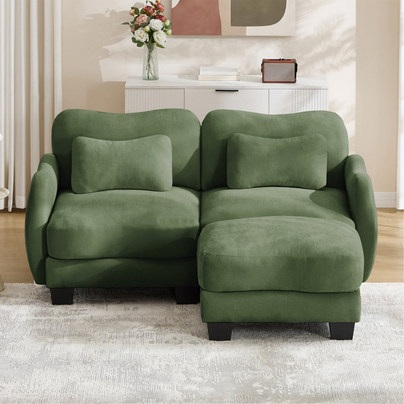 Canapé en L Chenille, Chenille verte