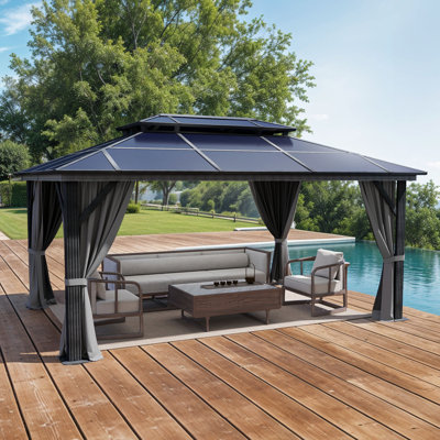 16 Ft. W X 12 Ft. D Aluminum Patio Gazebo