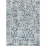 Antique Loom Blue Polyester powerloom Area Rug