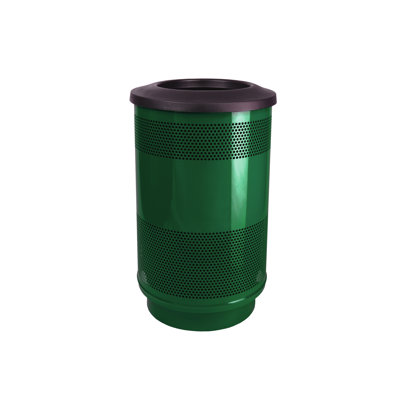Stadium Series Perforated Metal Steel Open Kitchen Trash Can - 55 Gallons