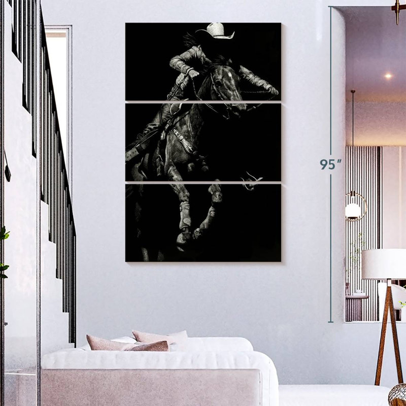 Lelar Scratchboard Rodeo IV, 74" H x 48" W