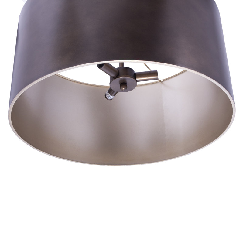 Luminaire suspendu tambour 1 lumières unique Harlan, Bronze huilé