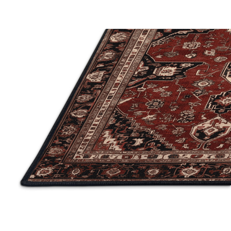 Machine Washable Persian Brown Area Rug, Runner 2' x 4'