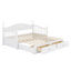 Lit de jour en bois avec couchette, lit de jour extensible avec deux tiroirs de rangement-324158088