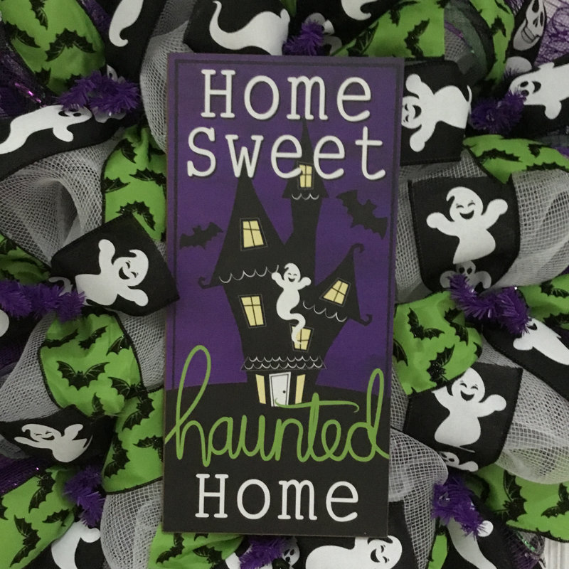 Couronne d'Halloween maison douce et hantée