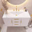 Meuble-lavabo mural moderne 36 po avec lavabo en résine-123169126
