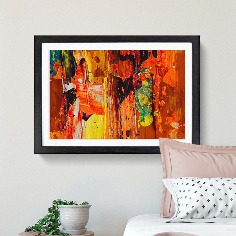 Abstract Art Painting Vol.251 by S.Johnson - Picture Frame Painting Print, Black Framed, 27cm H x 36cm W x 2cm D
