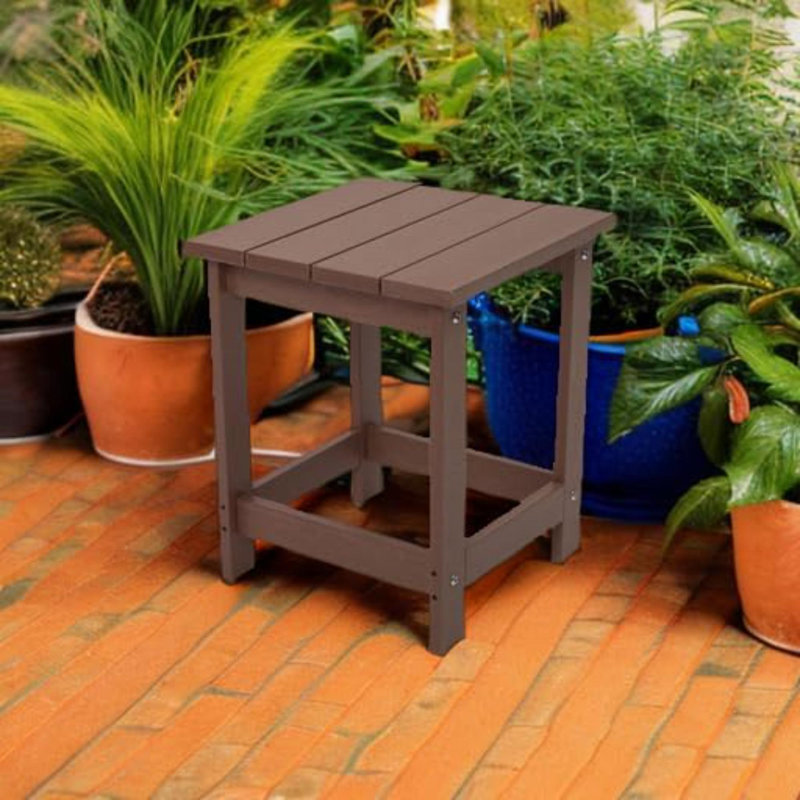 Table d'appoint carrée Adirondack, Brun