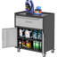 Armoire de rangement en métal robuste avec roulettes - H 34,16 po x l 28,9 po x P 16,09 po, 1 tiroir, 2 portes verrouillables, armoire à outils mobile, roulettes