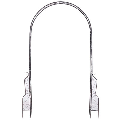 Arche de jardin en métal noir de 2,3 m (7,5 pi) pour allée extérieure