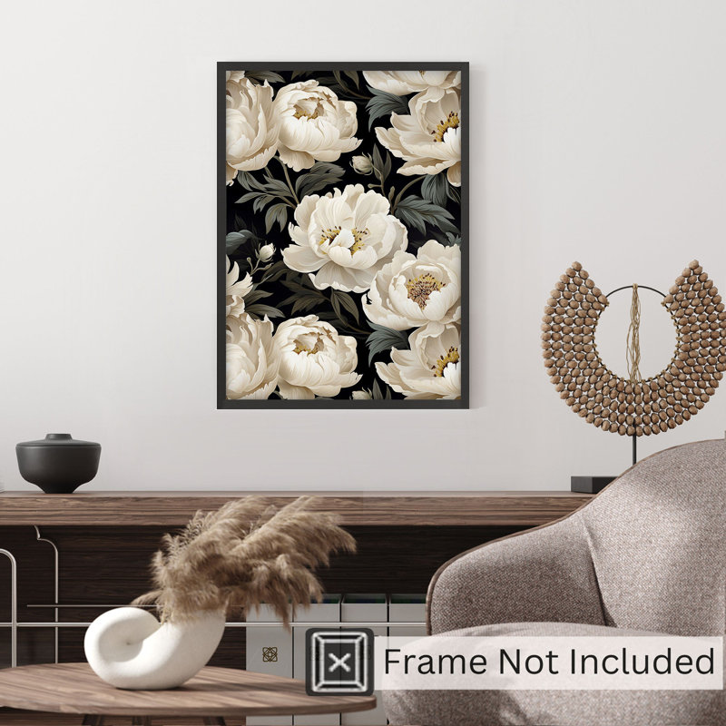 «Floral Luxe Pe pivoines», reproduction d'art moderne sans cadre, H 30 po x l 20 po