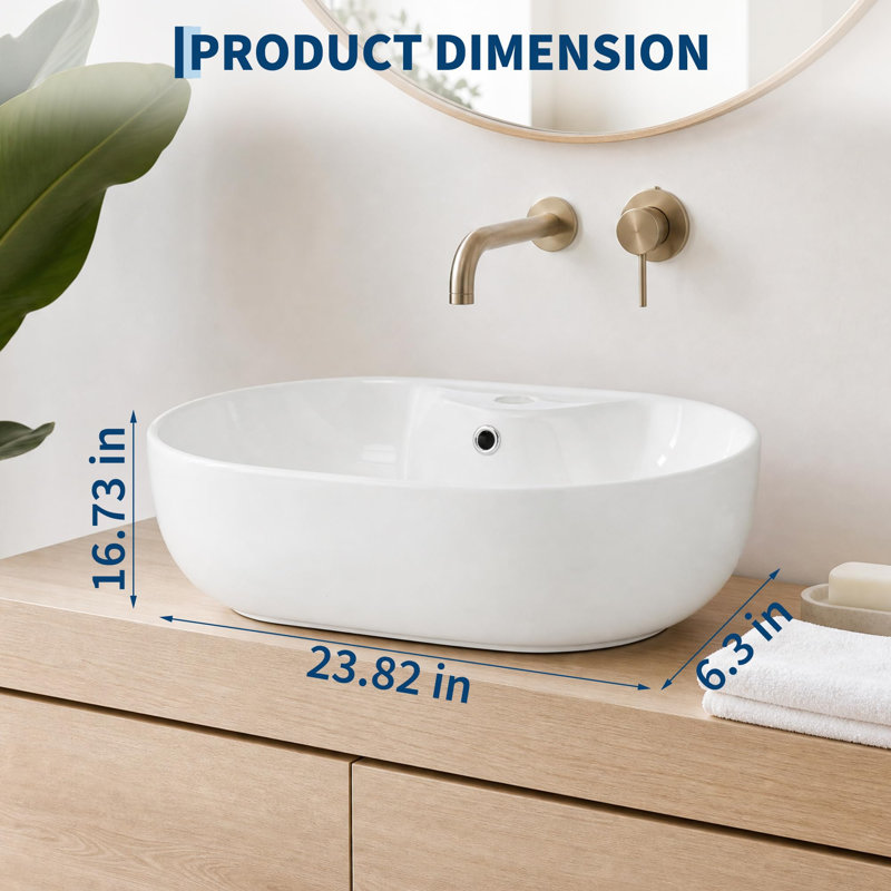 Lavabo vasque ovale en céramique Modern Modern