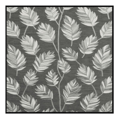 Tapis gris botanique lavable à la machine