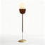 Lampe sur pied en bois massif et fer forgé de style Mid-Century