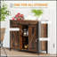 Buffet industriel avec portes de grange coulissantes et tablettes réglables, brun rustique industriel
