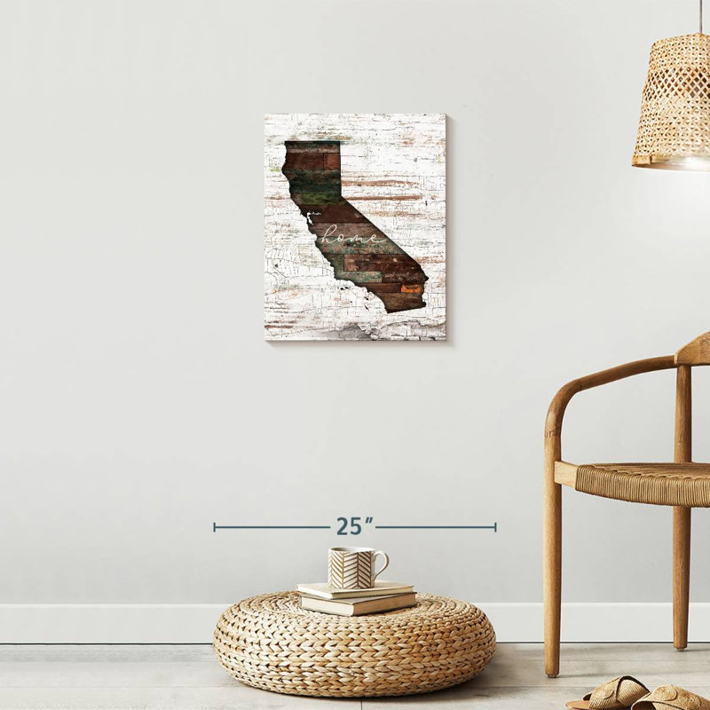 «California Map California Home Map», reproduction sur toile, L 20 po x H 16 po