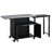 Foldable Outdoor Prep Station BBQ Cart Patio Dining Cart Foldable Outdoor Kitchen Island Grill Cart With Trash Rack, Foldable Top And Storage Space For Backyard, Patio-1430371038