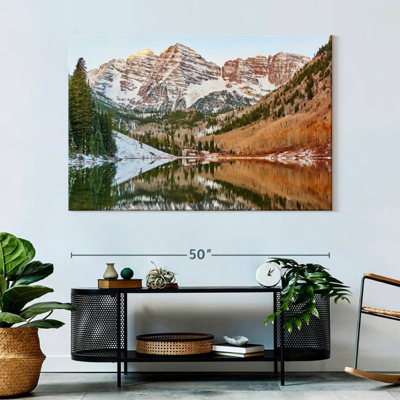 Alvord Maroon Bells et lac au lever du soleil, H 34 po x l 51 po
